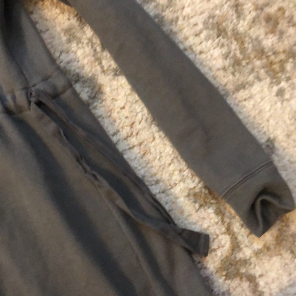 Cute Athleta Sweatshirt Dress, Tie Waist, Army Green - Picture 3 of 5